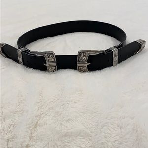 Trendy double buckle Belt